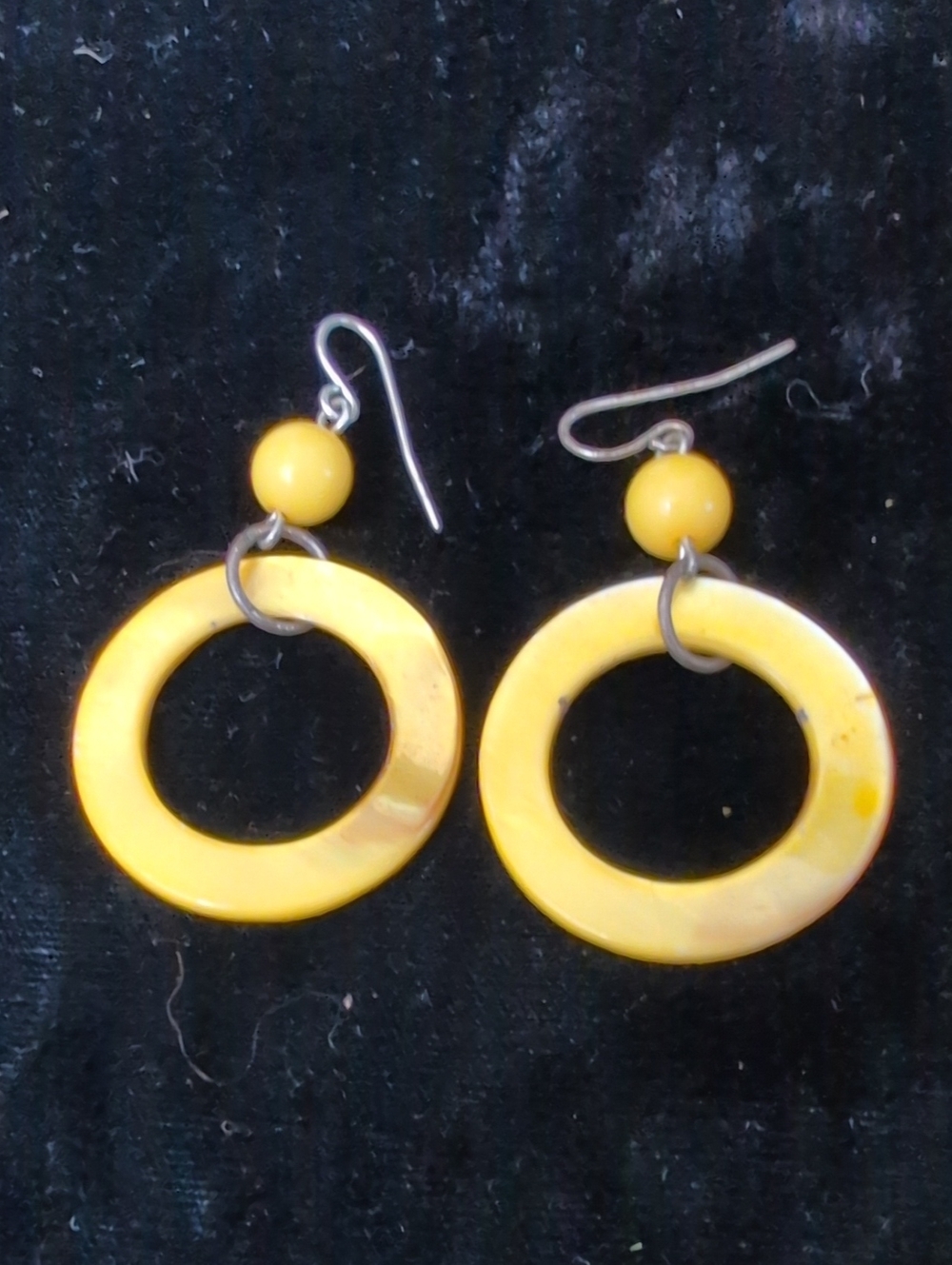 Yellow Resin Hoop Drop Earrings for Women